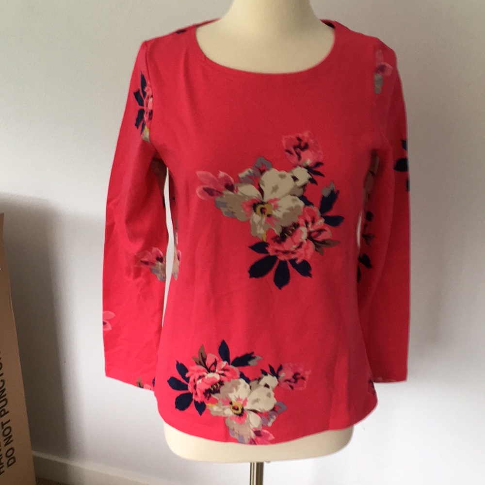 Joules dark pink long sleeve knit top.